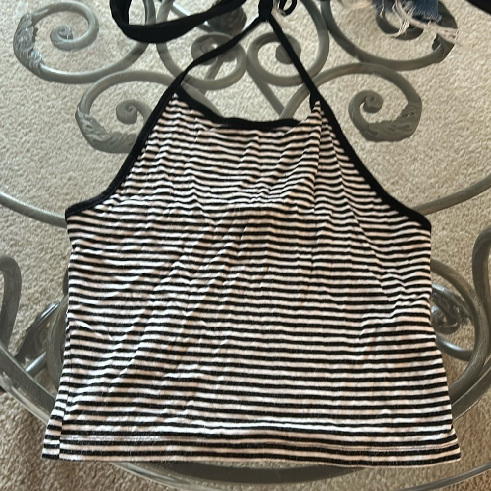 Size XS Pacsun Striped Halter Tie Crop Top